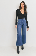 The Slim Wide Leg Jean (dark wash)