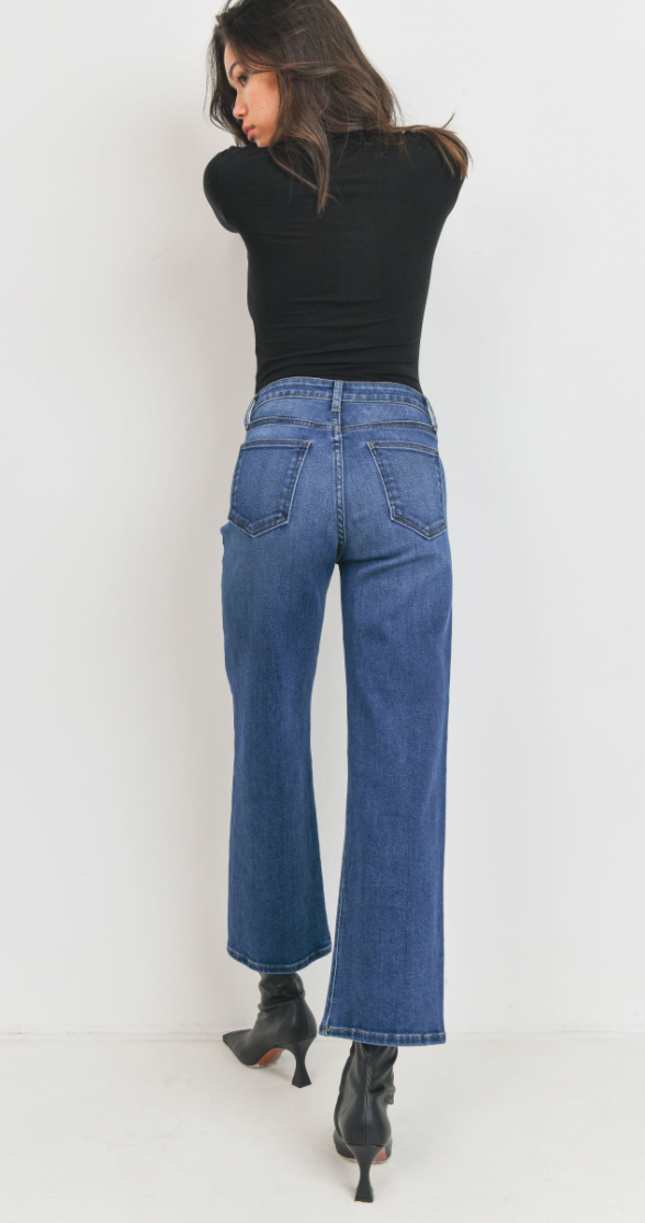 The Slim Wide Leg Jean (dark wash)