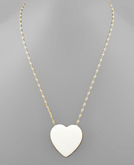 Epoxy Heart Necklace (white)
