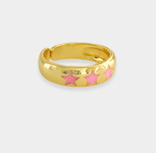 Enamel/Gold Star Ring