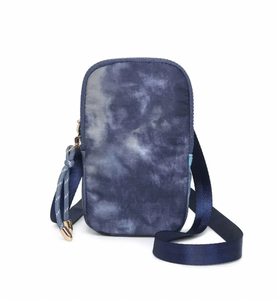 Tess Cell Phone Bag (blue tie-dye)