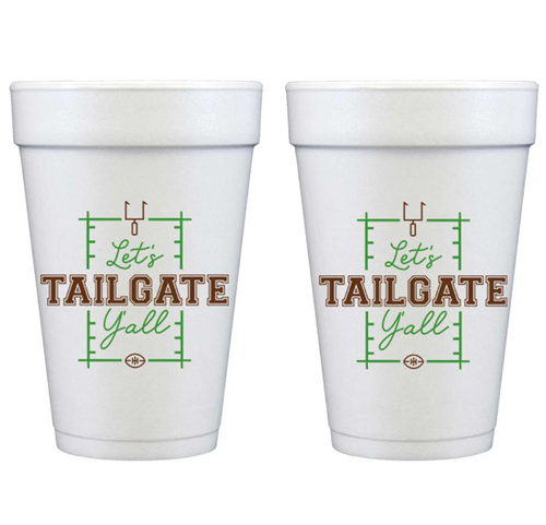 Let's Tailgate Y'All Foam Cup Set