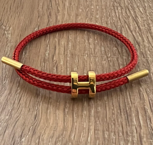 H Cable Slide Bracelet (red)