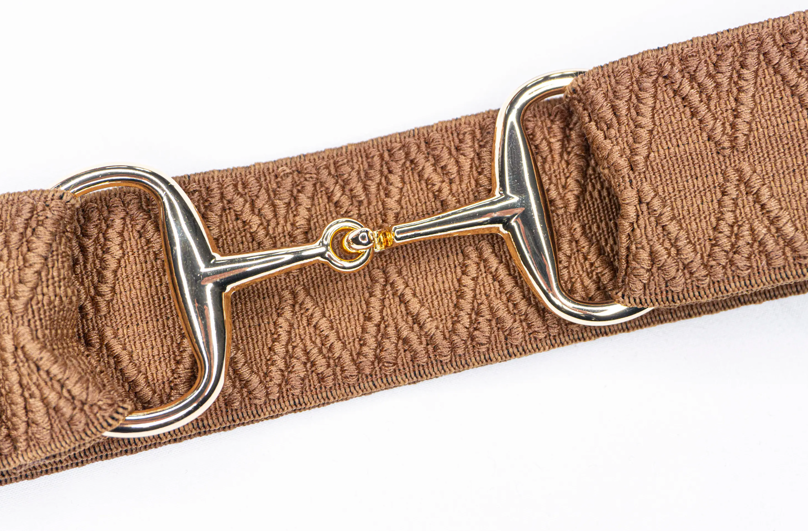 Caramel Dante~Gold Snaffle Equestrian Elastic Belt