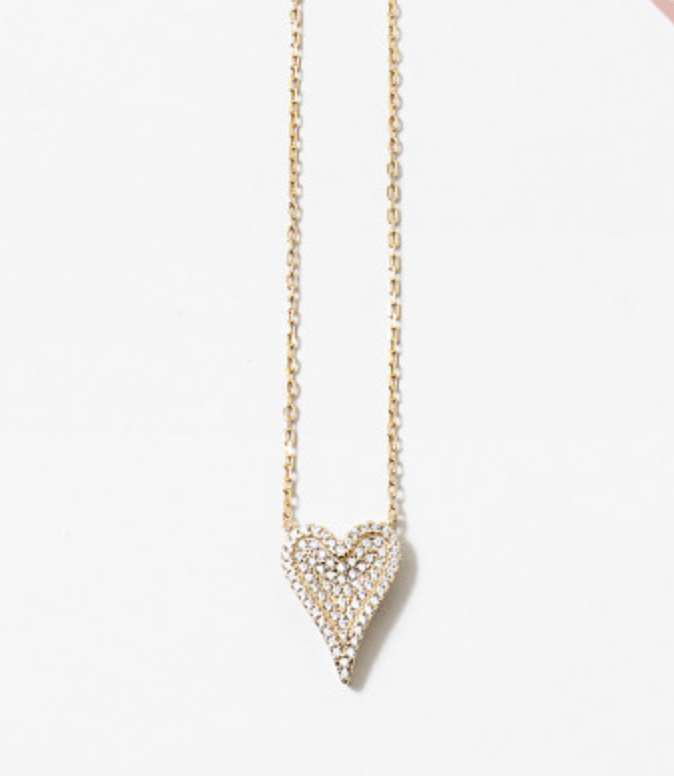 Gold 3D heart Necklace