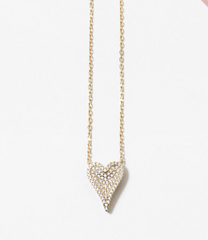 Gold 3D heart Necklace