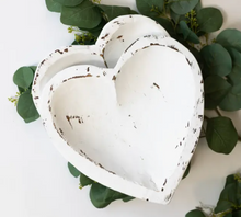 Wood Heart Dough Bowl (white)