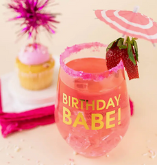 Birthday Babe Wine Glass