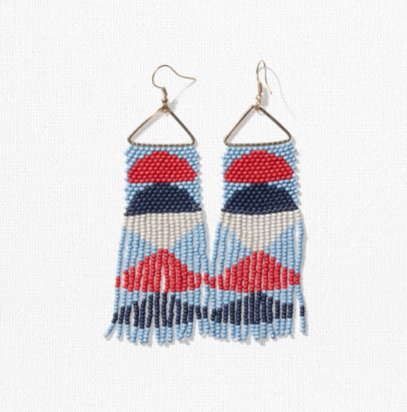 Blue/Red/Navy Half Circle Earring