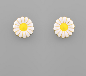 White/Yellow Daisy Stud