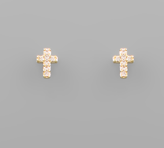Crystal Cross Earring