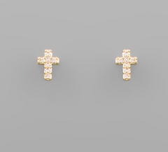 Crystal Cross Earring