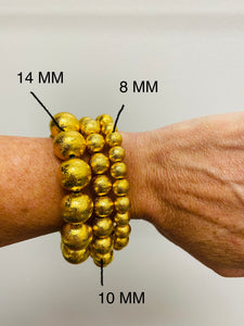The Georgia Gold Bead Bracelet (8MM)