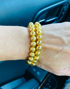 The Georgia Gold Bead Bracelet (8MM)