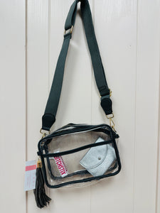 Clear Rectangle Crossbody Bag (black)